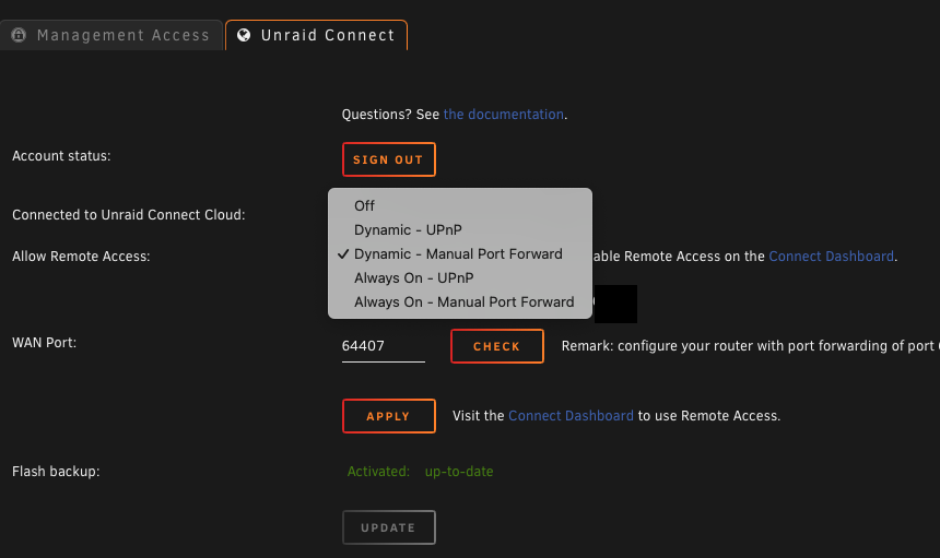 Remote Access Settings